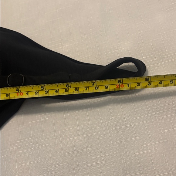 Aquagreen Black Swimdress One Piece SZ L 12/14 one side slit vacay beach  NWT - Picture 10 of 11